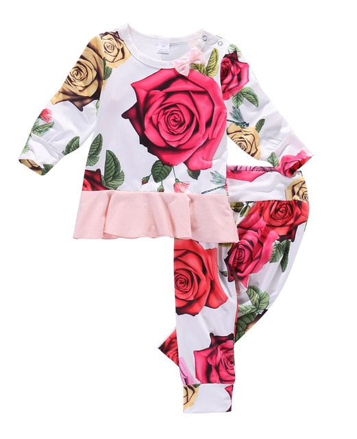 Pudcoco Girl Clothes 2Pcs Newborn Kids Baby Girls Clothes T-shirt Shirt Tops +Long Pants Outfits Sets