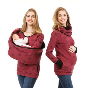 Multifunction Maternity Nursing Hooded Top Pregnancy Clothes Pregnant Women Breastfeeding Sweater Shirts Lactation T Shirt+Scarf