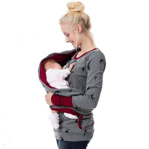 Multifunction Maternity Nursing Hooded Top Pregnancy Clothes Pregnant Women Breastfeeding Sweater Shirts Lactation T Shirt+Scarf