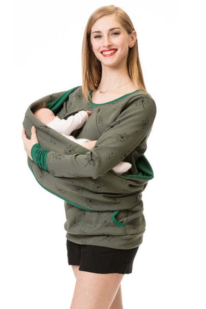 Multifunction Maternity Nursing Hooded Top Pregnancy Clothes Pregnant Women Breastfeeding Sweater Shirts Lactation T Shirt+Scarf