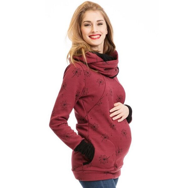 Multifunction Maternity Nursing Hooded Top Pregnancy Clothes Pregnant Women Breastfeeding Sweater Shirts Lactation T Shirt+Scarf